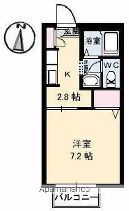 ディアス中塚[1K/24.71m2]の間取図
