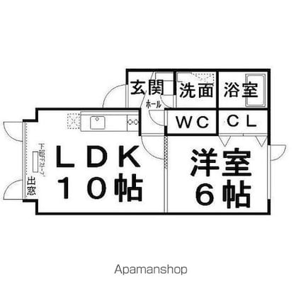 まほろば参番館[1LDK/36.65m2]の間取図
