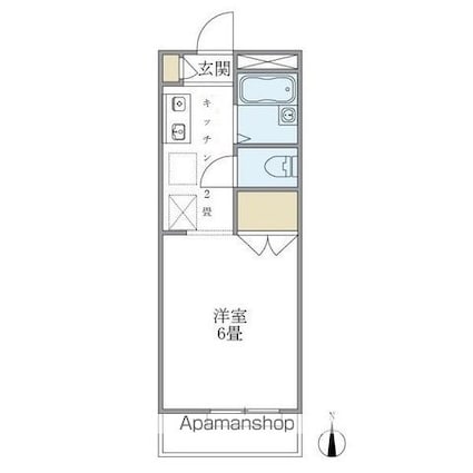 サニーハイツ[1K/20.09m2]の間取図