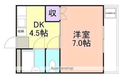 サンパレス[1DK/25.65m2]の間取図