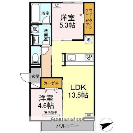Ｄーｒｅｓｉｄｅｎｃｅ東手城[2LDK/55.42m2]の間取図