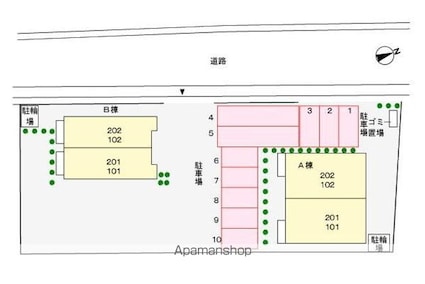 プランタンフルールＡ[2DK/46.6m2]の配置図