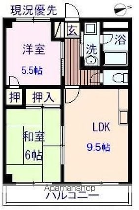 サンシティー[2DK/48m2]の間取図
