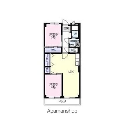 リンピア牧野[2LDK/57.24m2]の間取図