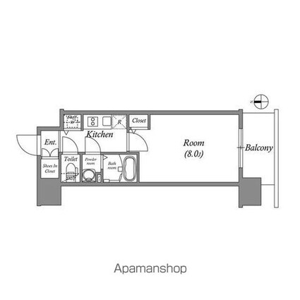 愛知県名古屋市中区新栄１丁目[1K/25.44m2]の間取図