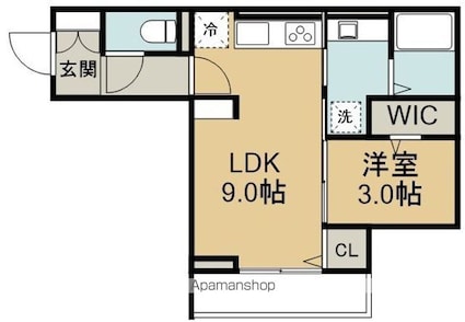 Ｄ－Ｓｅｒｅｎｏ富士見町[1LDK/33.75m2]の間取図