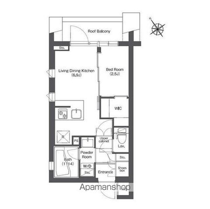コンフォリア不動前[1DK/25.89m2]の間取図