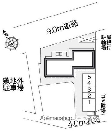レオパレスメイプル宮島[1K/23.18m2]の配置図