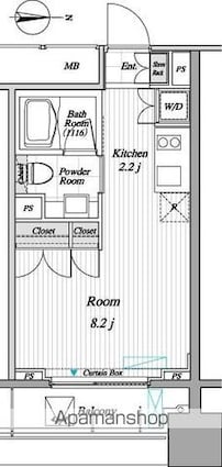 レジディア錦糸町Ⅱ[1R/25.62m2]の間取図