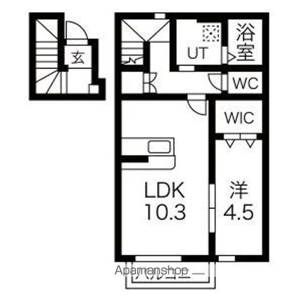 イーストタウンＫＴ[1LDK/45.8m2]の間取図