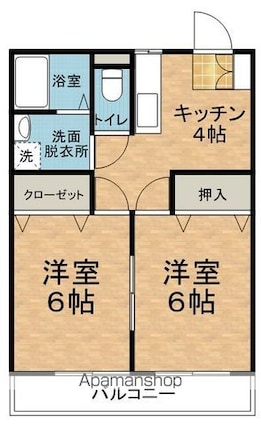スペースシャトル[2K/39.38m2]の間取図