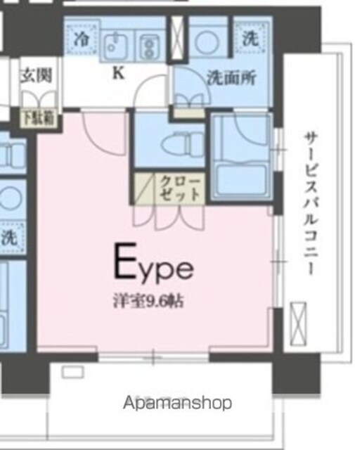 ガレリア東新宿[1K/29.4m2]の間取図