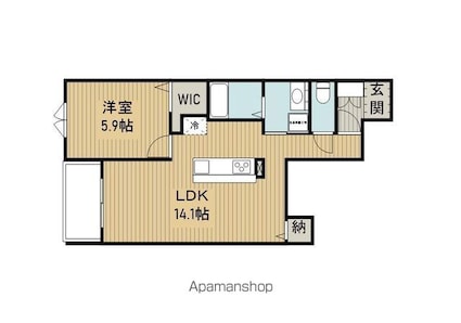 シュシュ・ドゥー[1LDK/48.5m2]の間取図