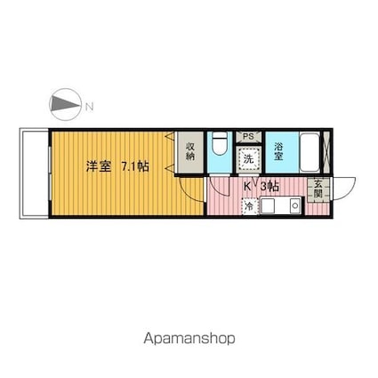 パークレジデンス[1K/23.15m2]の間取図