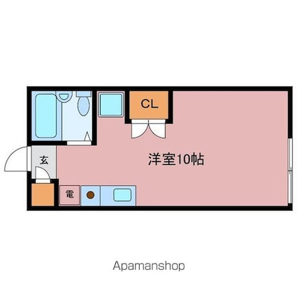 若葉台グリーンハイム[1R/18.09m2]の間取図