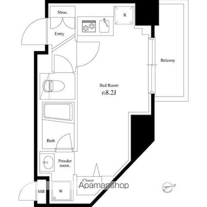 メインステージ川崎Ⅷヴィアート[1K/22.11m2]の間取図