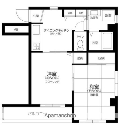 あもえビル[2DK/37.1m2]の間取図