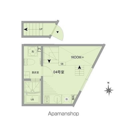 ササヅカアパートメント[1R/18.61m2]の間取図