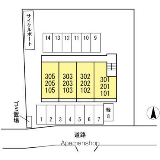 愛媛県松山市古川南２丁目[1LDK/41.67m2]の配置図