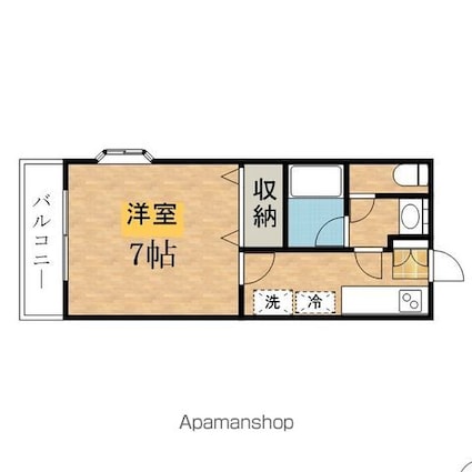 スカイゴールド[1K/23.14m2]の間取図