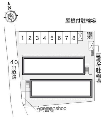 レオパレス紀ノ川[1K/23.18m2]の配置図