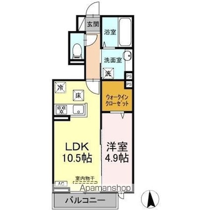 フォルビート[1LDK/41.22m2]の間取図