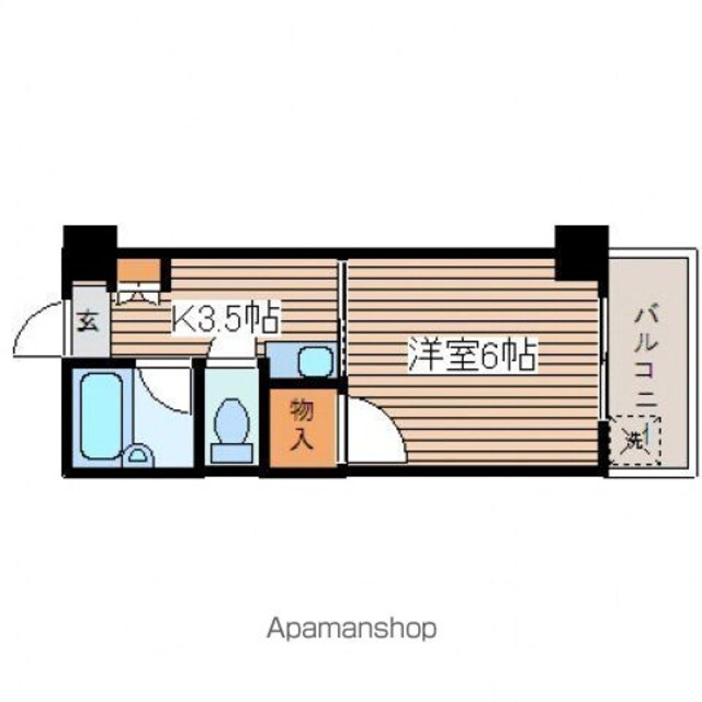 ソアール矢野[1K/18.2m2]の間取図