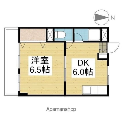 サンハイムさつき[1DK/27.45m2]の間取図