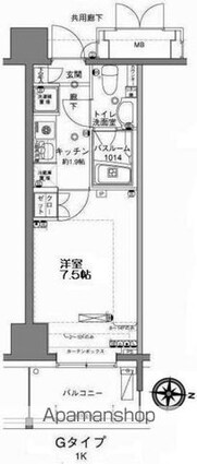 ＭＦＰＲコート木場公園[1K/23.41m2]の間取図