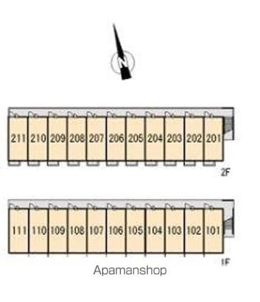 レオパレスＫＩＲＡＫＵ[1K/22.7m2]の配置図