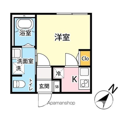 ＡＫｒｙｓｔａｌ[1K/18.95m2]の間取図