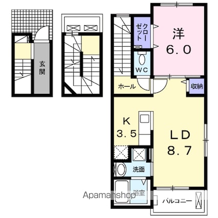 Ａｕｒｏｒａ[1LDK/53.36m2]の間取図
