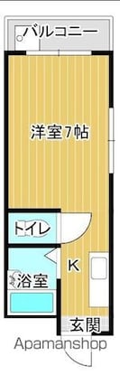 クリーンハイツ弓立Ⅰ[1K/22.56m2]の間取図