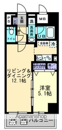 エルドラード常磐町[1LDK/41.3m2]の間取図