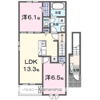 スクエアガーデン[2LDK/59.55m2]の間取図
