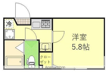 フォーマルハウト西横浜[1K/18.24m2]の間取図