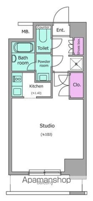 レジディア九段下[1R/30.2m2]の間取図