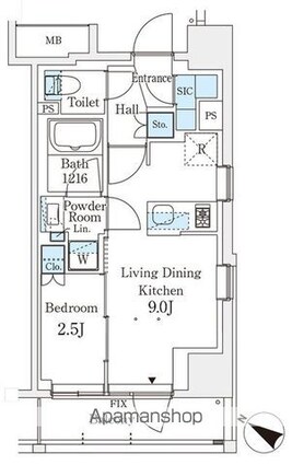テラス駒込イースト[1LDK/30.78m2]の間取図