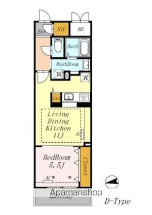 ＡＺＡＬＥＴＹ上北沢[1LDK/43m2]の間取図