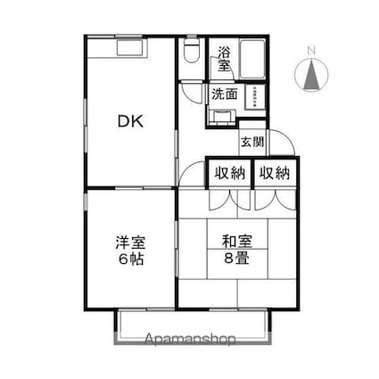 長野県長野市三輪８丁目[2DK/48.35m2]の間取図