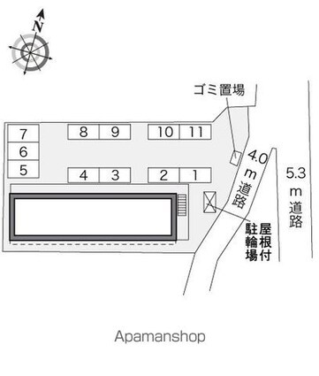 レオパレスヴィクトワールＫ２[1K/21.81m2]の配置図