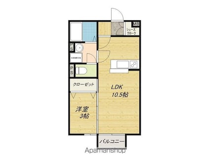 ＧＲＡＮＤＩＲ　ＲＯＲＯ[1LDK/33.61m2]の間取図