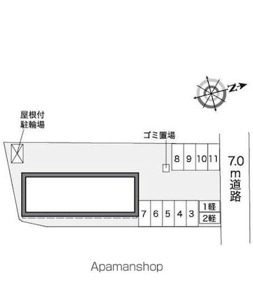 レオパレスリュミエール[2DK/40.47m2]の配置図