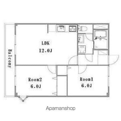 シャルマンハイツ[2LDK/49.09m2]の間取図