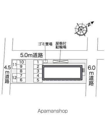 レオパレス通５丁目[1K/23.18m2]の配置図