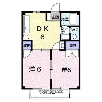 サンハイツ近田Ａ[2DK/40.04m2]の間取図