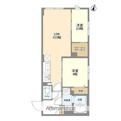 ウェルスクエア駒場東大前[2LDK/40.32m2]の間取図