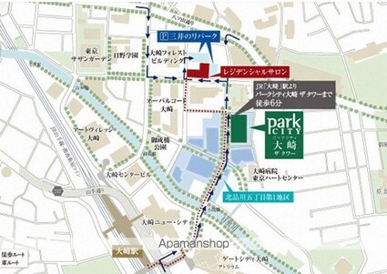 パークシティ大崎　ザ　タワー[2LDK/56.52m2]の配置図