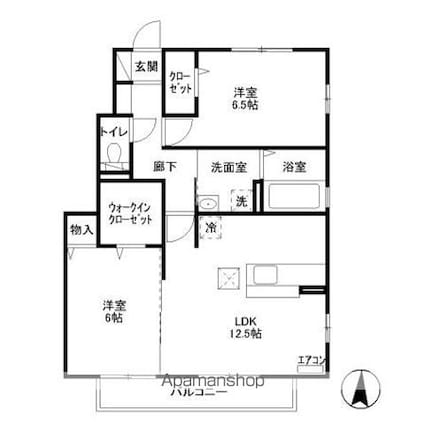 セジュールフローラ[2LDK/61.99m2]の間取図