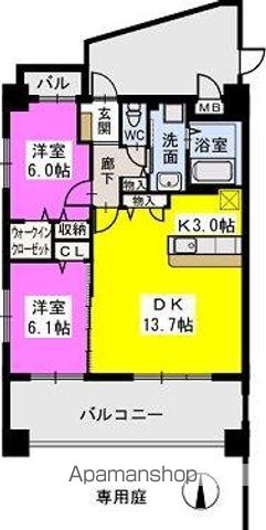 【福岡市城南区干隈のマンションの間取り】